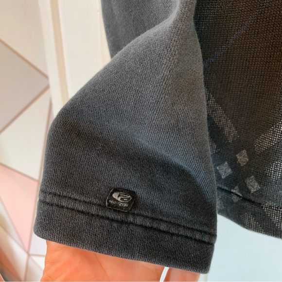 Vintage 90’s Grey Sweater Distressed Argyle Cotton Print Men’s size Medium - Picture 10 of 15